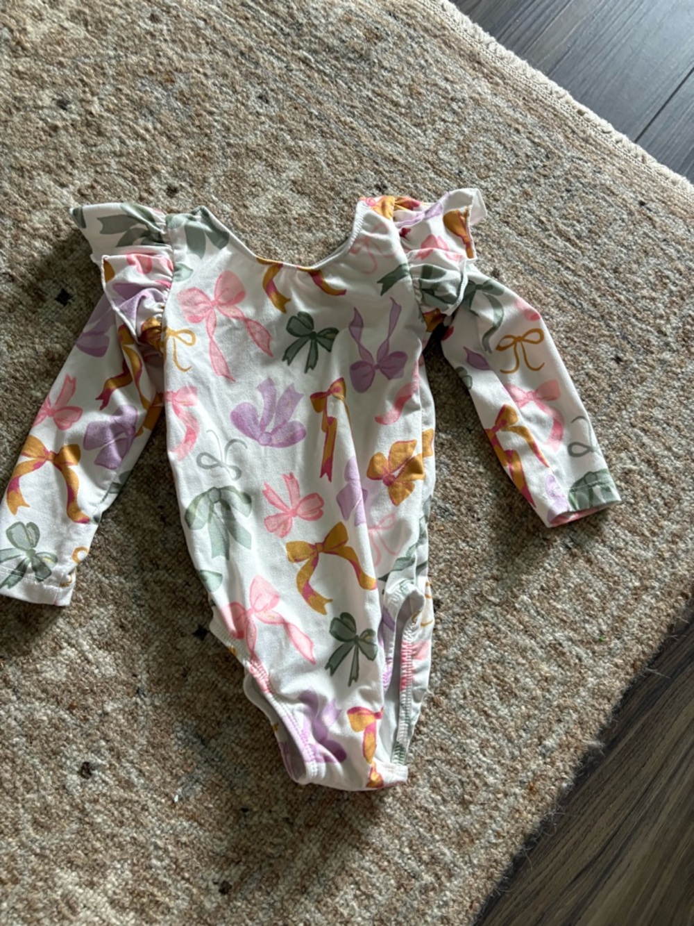 Mila & Rose Girls' Long Sleeve Bow Print One-Piece leotard dance or gymnastics